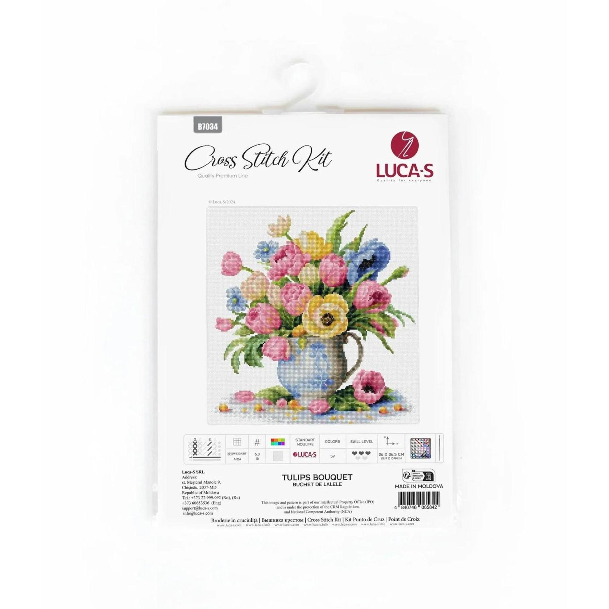 Luca-S Tulips Bouquet Counted Cross Stitch Kit